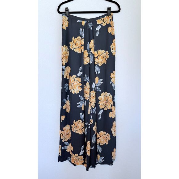 NWT Anthro Paper Crown Primrose Wide Leg Floral Pleated Pants in Blue & Yellow 8 - Picture 4 of 12